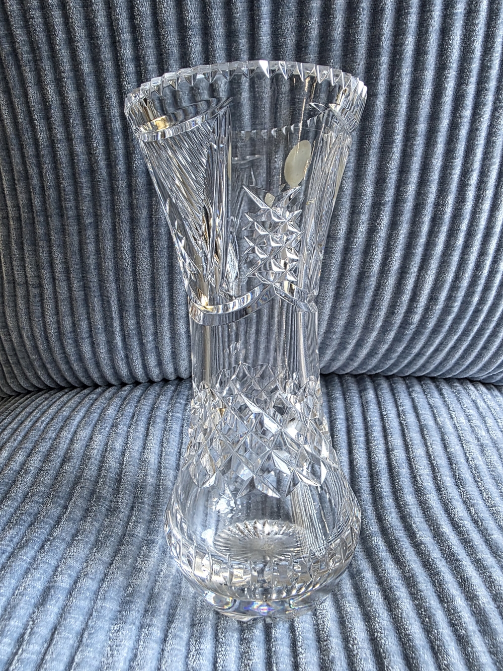 Belfast Crystal Hand Cut Glass Vase - Clear